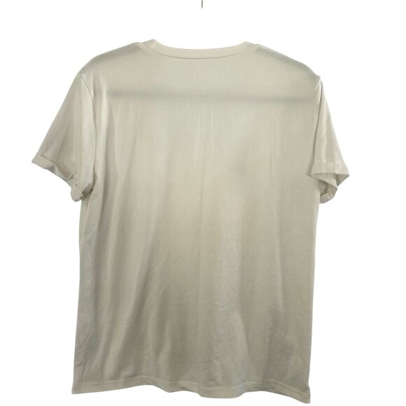 Milano Italy White Short Sleeve T-Shirt 100% Polyester Size M - Picture 2 of 5